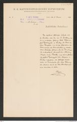 k.k. naturhistorisches Hofmuseum, Intendanzakten 1885-1896 (Hauer), Aktenzahl Z.21/1891, Seite 1